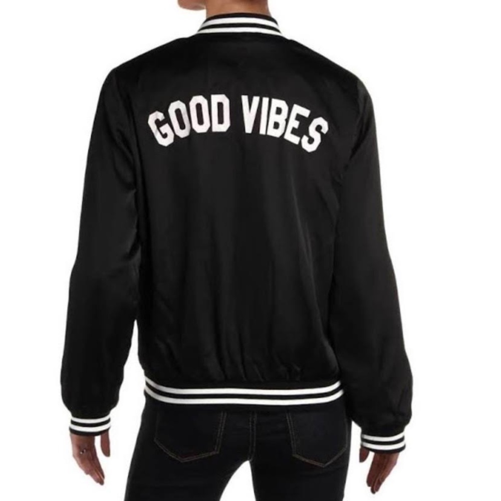 Sub_Urban Riot Black Bomber Jacket with White Accents